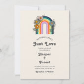 Niets Fancy gewoon liefde retro bruiloft Kaart (Voorkant)