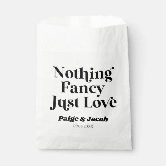 Niets Fancy Gewoon Liefde Retro Casual Bruiloft Bedankzakje (Voorkant)