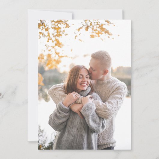 Niets Fancy Gewoon Liefde Retro Casual Bruiloft Kaart (Achterkant)