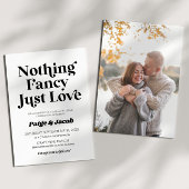 Niets Fancy Gewoon Liefde Retro Casual Bruiloft Kaart