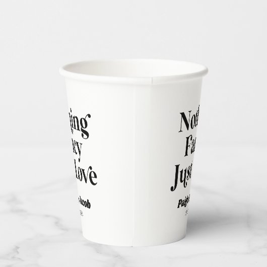 Niets Fancy Gewoon Liefde Retro Casual Bruiloft Papieren Bekers (Rechts)