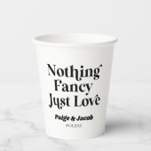 Niets Fancy Gewoon Liefde Retro Casual Bruiloft Papieren Bekers (Voorkant)