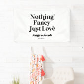 Niets Fancy Gewoon Liefde Retro Casual Bruiloft Spandoek (Insitu)