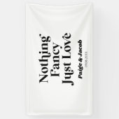 Niets Fancy Gewoon Liefde Retro Casual Bruiloft Spandoek (Verticaal)