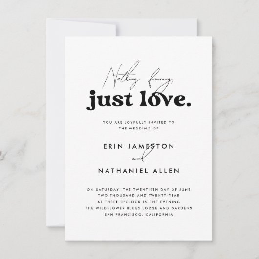 Niets Fancy gewoon liefde retro groovy bruiloft Kaart (Voorkant)