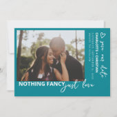 Niets Fancy gewoon liefde retro kleur Save The Date (Voorkant)