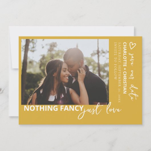 Niets Fancy gewoon liefde retro kleur Save The Date (Voorkant)