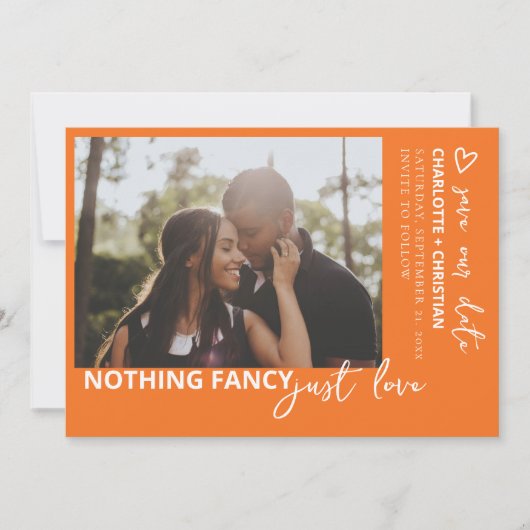 Niets Fancy gewoon liefde retro kleur Save The Date (Voorkant)