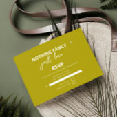 Niets Fancy gewoon liefde retro kleurrijke bruilof RSVP Kaartje