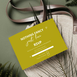 Niets Fancy gewoon liefde retro kleurrijke bruilof RSVP Kaartje