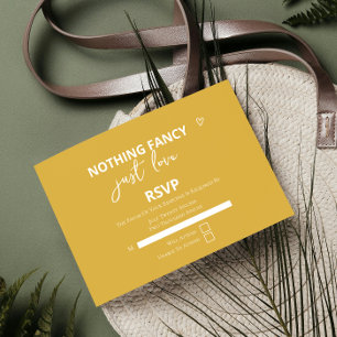 Niets Fancy gewoon liefde retro kleurrijke bruilof RSVP Kaartje