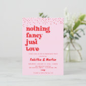 Niets fancy gewoon liefde retro verlovingsfeest kaart (Staand voorkant)