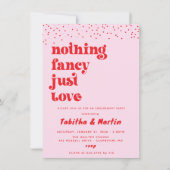 Niets fancy gewoon liefde retro verlovingsfeest kaart (Voorkant)