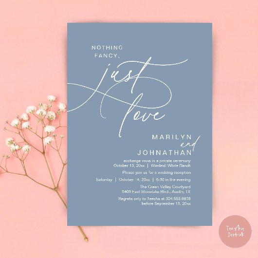 Niets fancy, gewoon liefde, romantisch huwelijksdi kaart