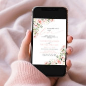 Niets Fancy gewoon Liefde Roze Floral Foto Weduwsc Kaart