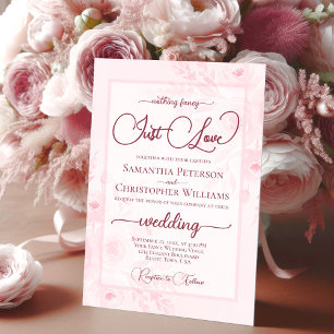 Niets fancy gewoon liefde Roze Pioen Boho Bruiloft Kaart