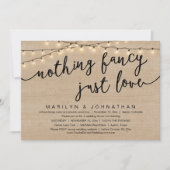 Niets Fancy, gewoon liefde, rustiek huwelijksdiner Kaart (Voorkant)