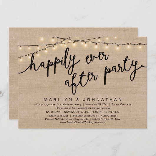 Niets Fancy, gewoon liefde, rustiek huwelijksdiner Kaart (Voorkant / Achterkant)