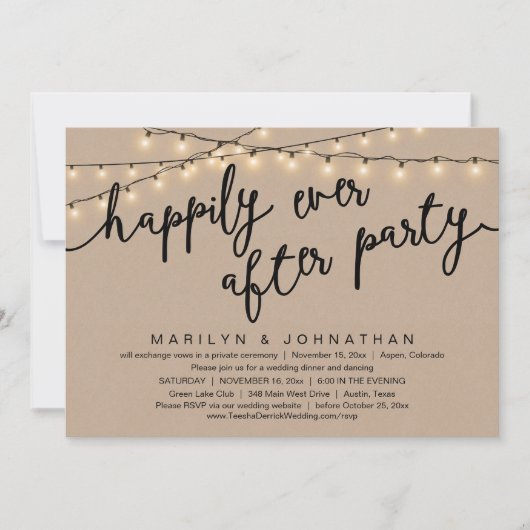 Niets Fancy, gewoon liefde, rustiek huwelijksdiner Kaart (Voorkant)