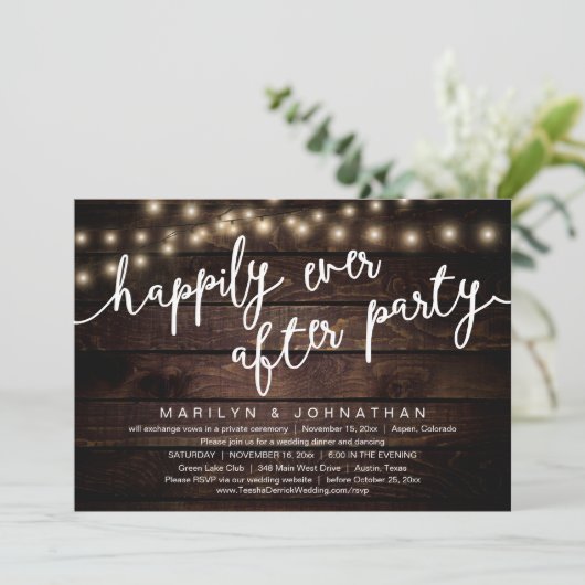 Niets Fancy, gewoon liefde, rustiek huwelijksdiner Kaart (Staand voorkant)