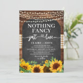 Niets Fancy gewoon liefde rustieke bruiloft uitnod Kaart (Staand voorkant)