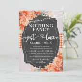 Niets Fancy gewoon liefde rustieke bruiloft uitnod Kaart (Staand voorkant)