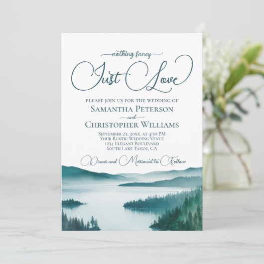 Niets Fancy gewoon liefde rustieke Lake Tahoe brui Kaart (Staand voorkant)