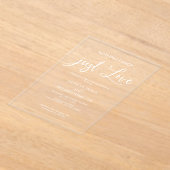 Niets Fancy Gewoon Liefde Schattigee Kalligrafie T Acryl Uitnodigingen (Laagn)