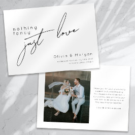 Niets Fancy Gewoon Liefde Script Foto Bruiloft Aankondiging