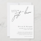 Niets Fancy Gewoon Liefde Script Foto Bruiloft Aankondiging (Voorkant)