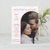 Niets Fancy Gewoon Liefde Script Roze Magenta Foto Kaart (Staand voorkant)