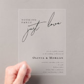 Niets Fancy Gewoon Liefde Script Wedding Acryl Uitnodigingen (Insitu (Draagbaar))