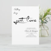 Niets Fancy Gewoon Liefde Script Wedding Kaart (Staand voorkant)