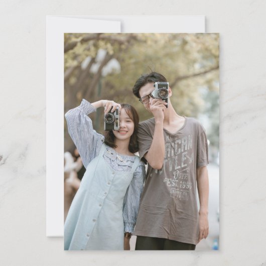 Niets Fancy Gewoon Liefde Script Wedding Kaart (Achterkant)