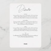 Niets Fancy Gewoon Liefde Shabby Chic Wit & Goud Folie Uitnodiging (Achterkant)