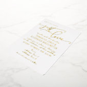 Niets Fancy Gewoon Liefde Shabby Chic Wit & Goud Folie Uitnodiging (Gedraaid)