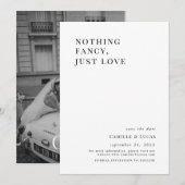 Niets fancy gewoon liefde stijlvolle bruiloft uitn kaart (Voorkant / Achterkant)