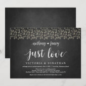 Niets Fancy, gewoon liefde, String Light, Elopemen Kaart (Voorkant / Achterkant)