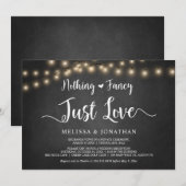 Niets Fancy, gewoon Liefde, String Lights Elopemen Kaart (Voorkant / Achterkant)