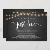 Niets Fancy, gewoon Liefde, String Lights Elopemen Kaart (Voorkant / Achterkant)