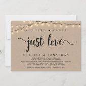 Niets Fancy, gewoon Liefde, String Lights Elopemen Kaart (Voorkant)