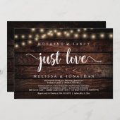 Niets Fancy, gewoon Liefde, String Lights Elopemen Kaart (Voorkant / Achterkant)