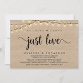 Niets Fancy, gewoon Liefde, String Lights Elopemen Kaart (Voorkant)