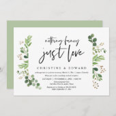 Niets fancy, gewoon liefde, Trouw Elopement Feest Kaart (Voorkant / Achterkant)