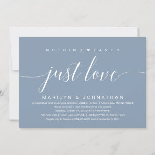 Niets fancy, gewoon liefde, trouw elopement klasse kaart