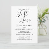 Niets Fancy Gewoon Liefde Typografie Bruiloft Kaart (Staand voorkant)