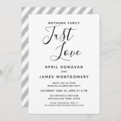 Niets Fancy Gewoon Liefde Typografie Bruiloft Kaart (Voorkant / Achterkant)