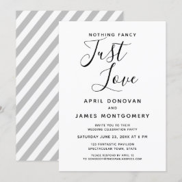 Niets Fancy Gewoon Liefde Typografie Bruiloft Kaart