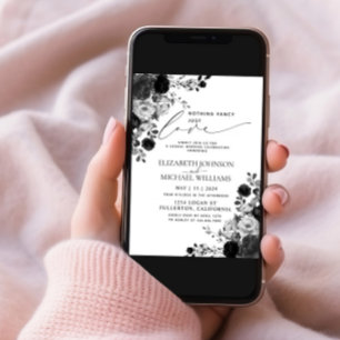 Niets Fancy, gewoon liefde voor Black Flowers Wedd Kaart