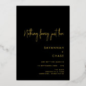 Niets Fancy, gewoon liefde voor eenvoudige bruilof Folie Uitnodiging (Voorkant)